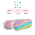 Andstal Pixel Design  School Pencil Case 2pcs/set DIY Puzzle Cute Pencil Case For Girls School Stationery